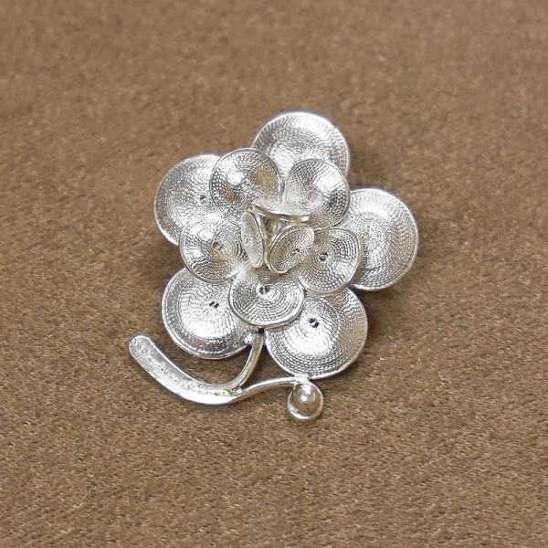 トルコ伝統の銀線細工 テルキャーリ ブローチ　SV-BR-TK004