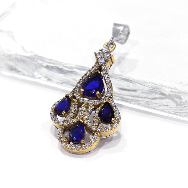 トルコ　アンティーク調　ペンダントトップ　SV-N-OT-SF　サファイアブルー