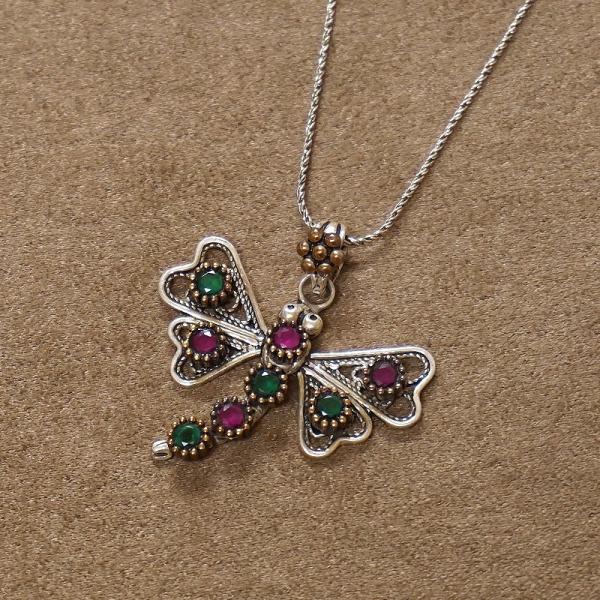 トルコ伝統の銀線細工 テルキャーリ ペンダント（チェーン付）　SV-N-TK012