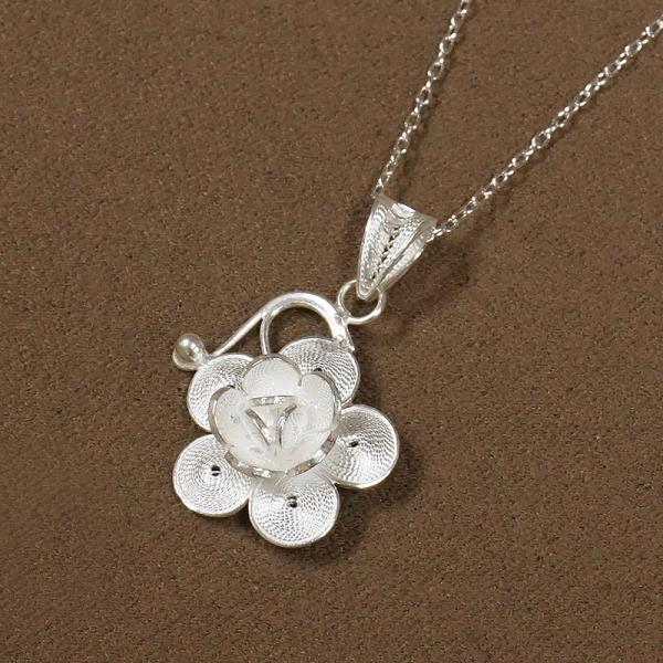 トルコ伝統の銀線細工 テルキャーリ ペンダント（チェーン付）　SV-N-TK016