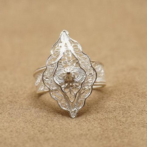 トルコ伝統の銀線細工 テルキャーリ リング(フリーサイズ)　SV-R-20201108A