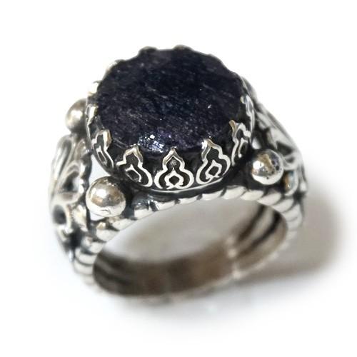 リング 指輪 メンズ サファイア 天然石 シルバー925 25号 SV3-16-R01