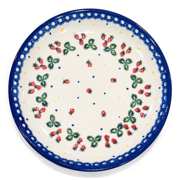 ポーランド陶器　ポーリッシュポタリー 「VENA」 プレート19cm　V132-B264　いちご柄