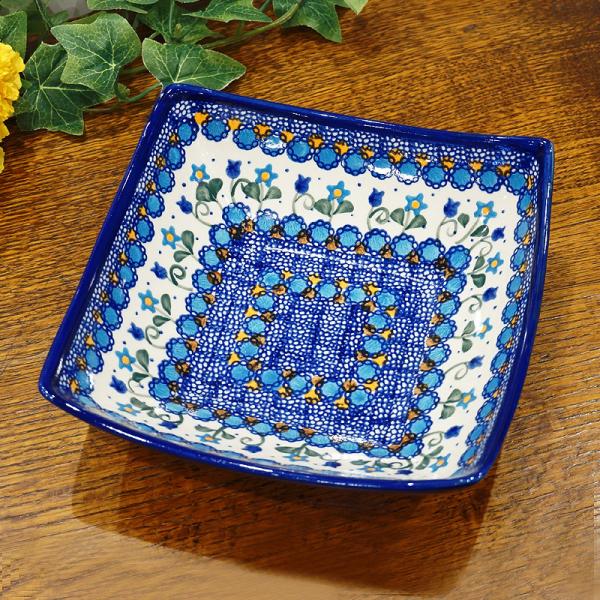 ポーランド陶器　ポーリッシュポタリー 「VENA」 タフィーボウル　V161-U006　ブルーフラワ...