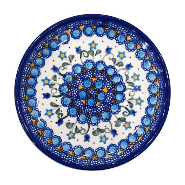 ポーランド陶器　ポーリッシュポタリー 「VENA」 プレート17cm　V195-U006　ブルーフラ...