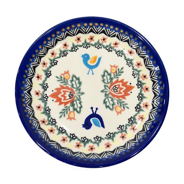 ポーランド陶器　ポーリッシュポタリー 「VENA」 プレート17cm　V195-U288　小鳥