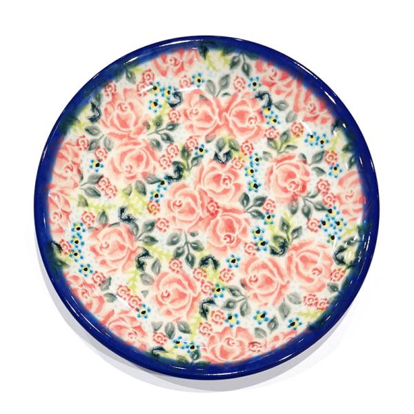 ポーランド陶器　ポーリッシュポタリー 「VENA」 プレート17cm　V195-U625　赤い薔薇