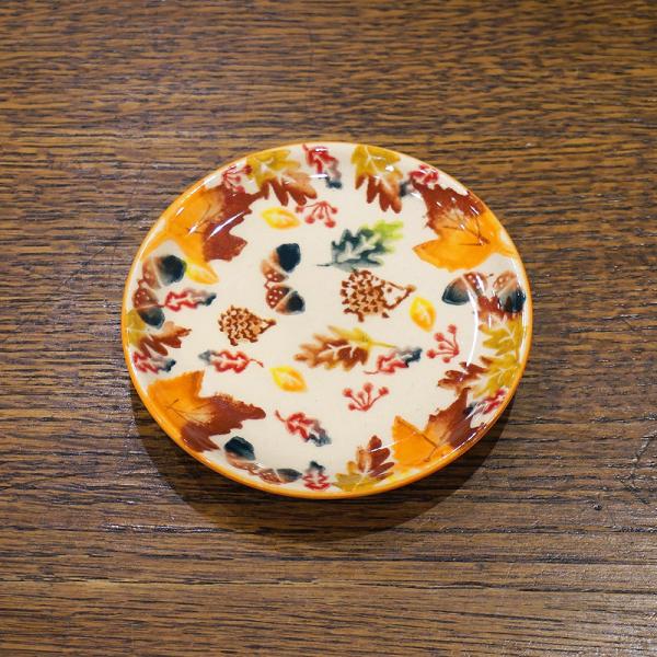 ポーランド陶器　ポーリッシュポタリー 「VENA」 プレート10cm　V372-U634　ハリネズミ...