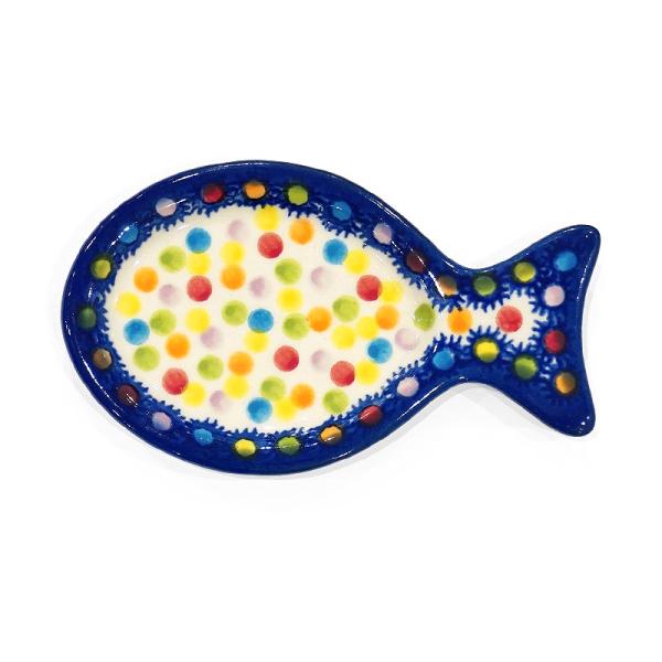 ポーランド陶器　ポーリッシュポタリー 「VENA」 小魚トレイ　V441-C133　カラフルキャンデ...