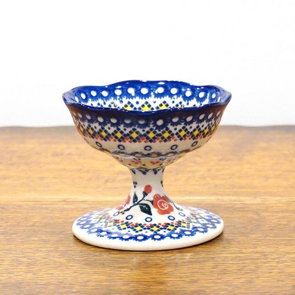 ポーランド陶器　ポーリッシュポタリー 「VENA」 デザートボウル　V528-U504　ローズ