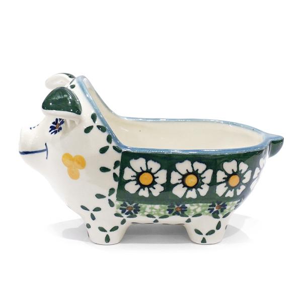 ポーランド食器 ポーリッシュポタリー 「WIZA」 こぶたのボウル ピギー W965-25A カモミ...