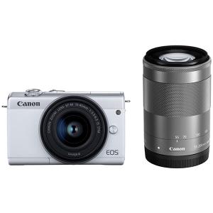 新品 キヤノン Canon EOS M200 ダブルズームキット ホワイト ミラーレス一眼カメラ EOSM200WH-WZK