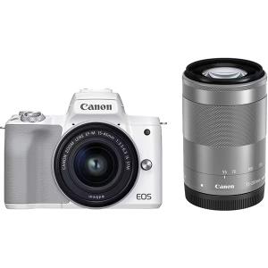 新品 キヤノン Canon EOS Kiss M2 ダブルズームキット ホワイト EOSKISSM2WH-WZK ミラーレス デジタル一眼カメラ