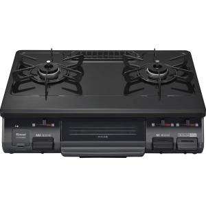リンナイ Rinnai グリル付ガステーブル RTE594BK2L 都市ガス用 12A/13A用 左強火 60cm幅 水無し片面焼グリル