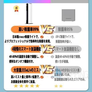 【正規品】加湿器 超音波式 タワー型 uv除菌...の詳細画像2