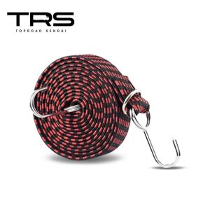 TRS ゴムロープ 荷物固定ベルト フック付き 長さ1m ブラックレッド 360073｜toproad