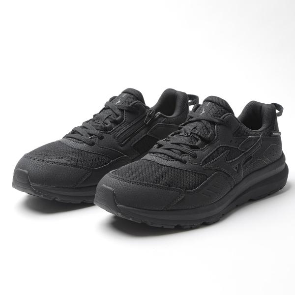 靴 ウォーキングシューズ ミズノ ウェーブ フリーライド WP スーパーワイド (防水) ブラック ...