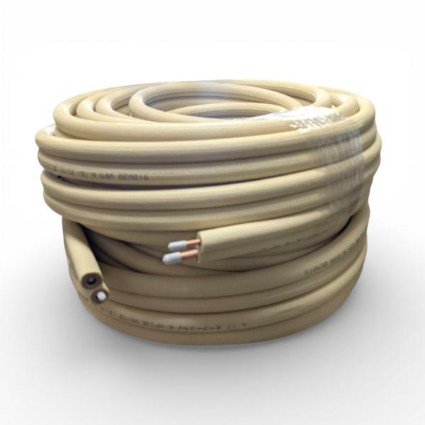 オーケースカイ オーケー機材 ペアコイル 20ｍ 2巻 被覆冷媒配管 銅管 エアコン工事 エアコン配...