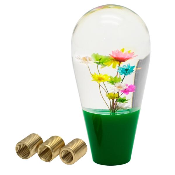 汎用 水中花 シフトノブ クリスタル 当時物 レトロ 復刻 グリーン M8 M10 M12  9cm...