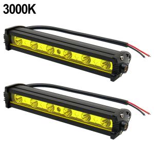 LED ワークライト 2個 セット 作業灯 ライトバー 12V 24V イエローレンズ 3000k 7インチ 補助灯 オフロード 汎用 トラック フォークリフト 重機 船舶 ガレージ｜topsense