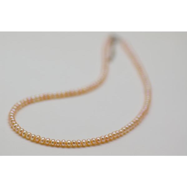 真珠 パールネックレス ベビーパールネックレス オレンジカラー 40cm