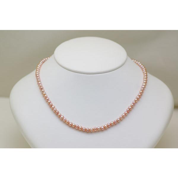 真珠 パールネックレス ベビーパールネックレス パープルカラー 40cm