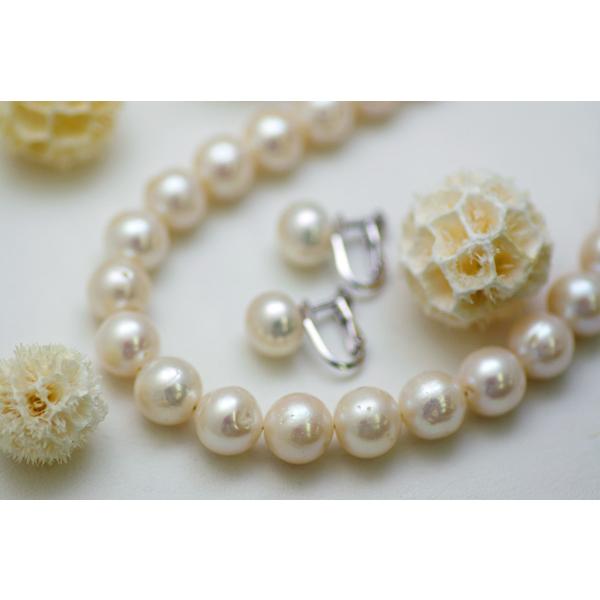 真珠 パールネックレス 10mm 定番 真珠ネックレス &amp; パールイヤリング （ピアス）セット