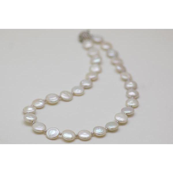 真珠 パールネックレス コインシェイプ &amp; パールブレスレット セット
