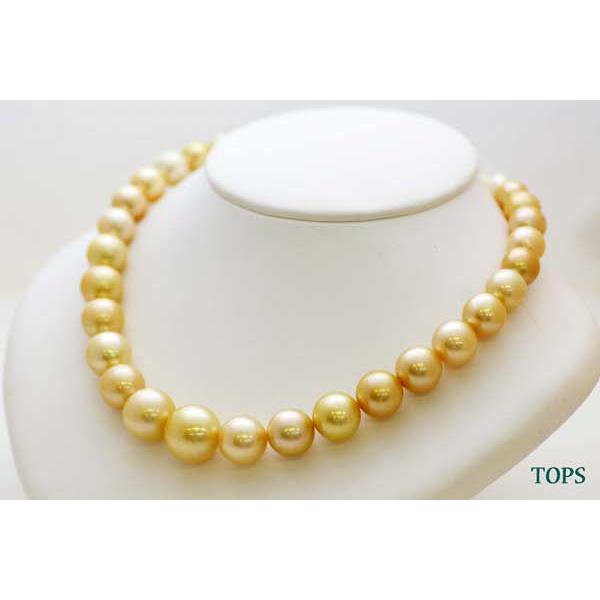 真珠 パールネックレス 南洋真珠ネックレス 大珠 ゴールドカラー 42cm