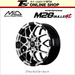 MID ナイトロパワー M28バレット-KC 5.0J-15インチ (48) 4H/PCD100 ブラック/ミラーカット ホイール4本セット NITRO POWER M28 BULLET KC