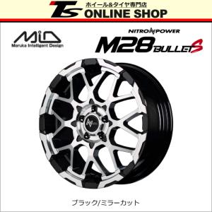 MID ナイトロパワー M28バレット-S 7.0J-18インチ (35) 5H/PCD114.3 ブラック/ミラーカット ホイール4本セット NITRO POWER M28 BULLET S