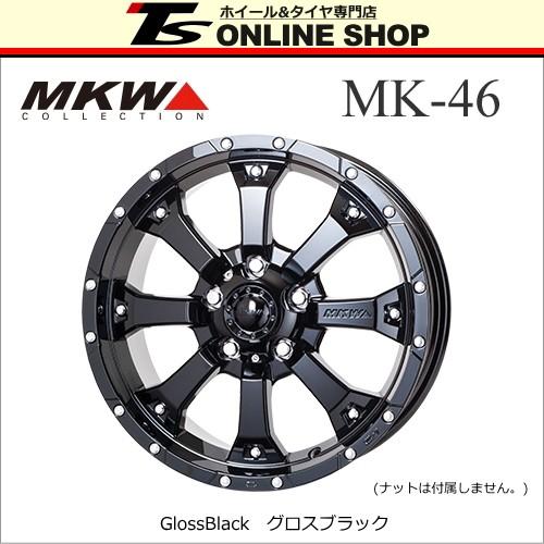 MKW MK-46 7.0J-16インチ (35) 5H/PCD114.3 グロスブラック ホイール...