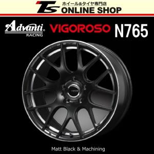 アドヴァンティレーシング ヴィゴロッソ N765 7.5J-18インチ (48) 4H PCD100 Matt Black & Machining ホイール4本セット Advanti Racing VIGOROSO