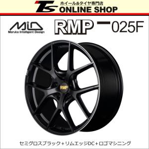 MID RMP 025F 7.0J-17インチ (48) 5H/PCD114.3 セミグロスブラック＋リムエッジDC＋ロゴマシニング ホイール１本 マルカサービス正規取扱店｜topstone-bf