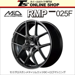 MID RMP 025F 8.0J-19インチ (38) 5H/PCD114.3 セミグロスガンメタ＋リムエッジDC＋ロゴマシニング ホイール4本セット マルカサービス正規取扱店｜topstone-bf