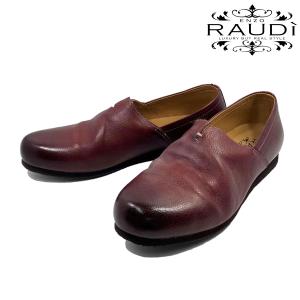 ラウディ レザーシューズ 革靴 RAUDI R-24118 レザー 本革 紐無し スリッポン ワイン WINE｜toptotoponline