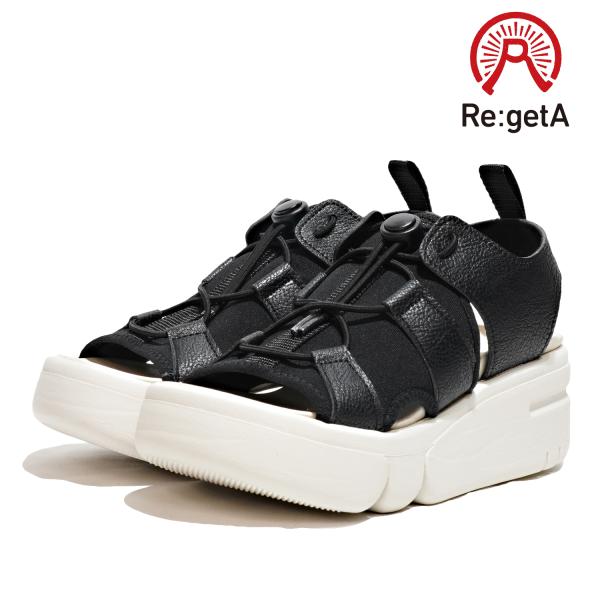 リゲッタ サンダル Re:getA RE-253 BEG BLK IVO スポーティーサンダル 厚底...