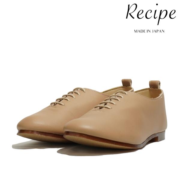 レシピ 靴 Recipe 軽量 柔らかい革 RP-201 レースアップ L.BROWN 本革 レザー...