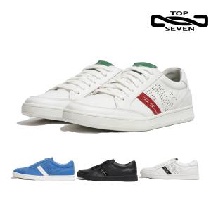 トップセブン スニーカー TOP SEVEN T7-S211 CRUS WHITE/BLACK WHITE/TRICO L.BLUE BLACK メンズ 靴 ローカット レザー カジュアル｜toptotoponline