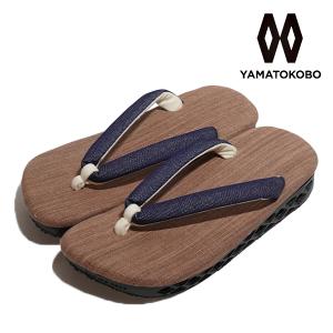 雪駄 サンダル 大和工房 雪駄CROSS YC10 KAKISHIBU 靴 柿渋染め天板 紙布紺花緒 黒ソール ハイブリッド 日本製 MADE IN JAPAN メンズ 26SS