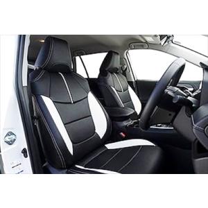 【納期：約４か月前後】50系 RAV4 ハイブリッド 専用モデル シートカバー ブラック+ホワイト