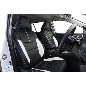 50系 RAV4 ハイブリッド Adventure 専用シートカバー ブラック+ホワイト【納期：約4...