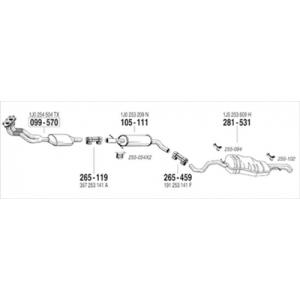 VW BORA 2.0 98-02 純正タイプ補修用マフラー センターマフラー｜toptuner-store