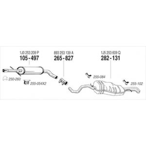 VW BORA V5 純正タイプ補修用マフラー センターマフラー｜toptuner-store