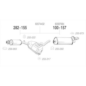 ALFA ROMEO 155 2.5 V6 純正タイプ補修用マフラー クランプ