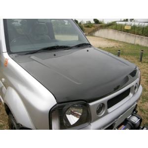 Tomtia　クリアー塗装品ジムニーシエラ　ブラックカーボンボンネット ジムニー シエラ JB43 1-8型 ボンネット FRP製 黒ゲルコート : エアロ