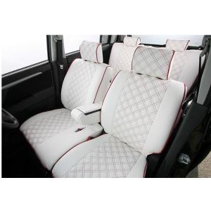 NV350 キャラバン E26 ワイドボディ DX シートカバー キルティングタイプ ホワイト×レッドステッチ