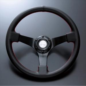 ステアリング D1 SPEC DEEP 70 33Φ レッドステッチ : エアロ.カスタム