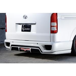 ハイエース ワイド リアバンパー 0系 ステップ無車用 4型 ワイドボディ スーパーロングハイルーフ用 グラファム Gibb04 Toptuner 専用マフラーカッター付 自動車 ステップ無車用
