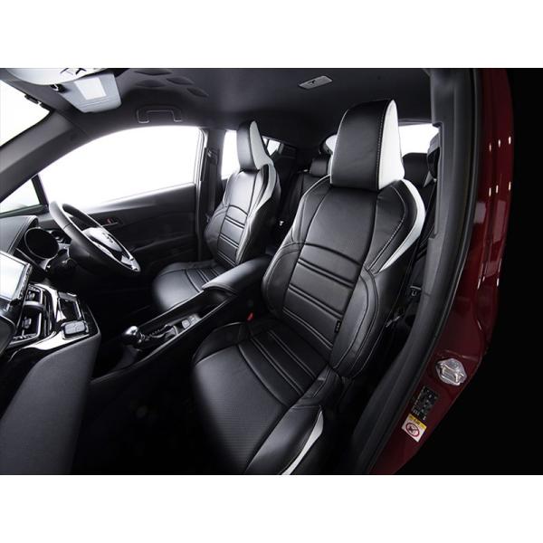 ZYX10 C-HR ハイブリッド EXCLUSIVE-LINE シートカバー ボーダーデザイン ブ...